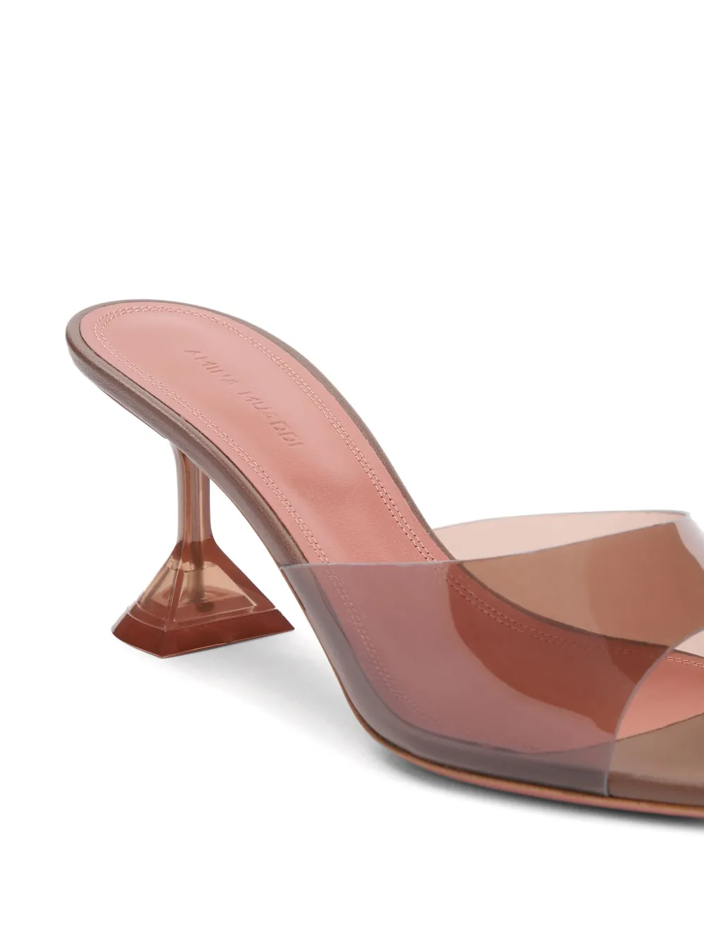 Amina Muaddi 70mm Lupita mules Brown