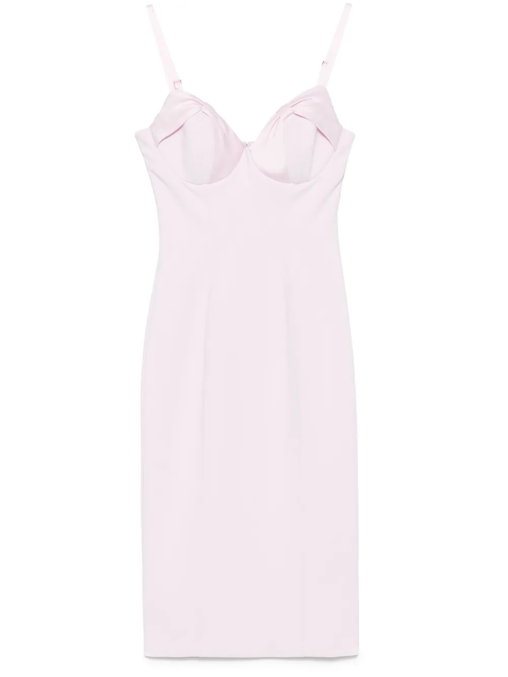 satin-bow crepe midi dress