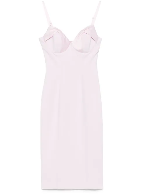 Robe mi-longue à nœud satiné - Elisabetta Franchi - Modalova