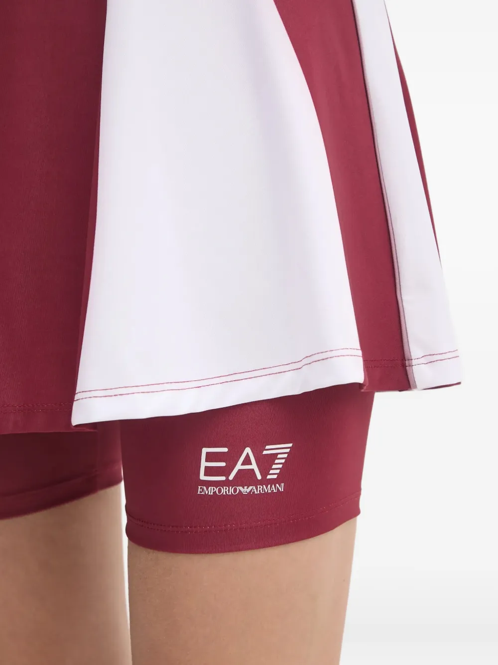Ea7 Logo-print Panelled Skorts In Red