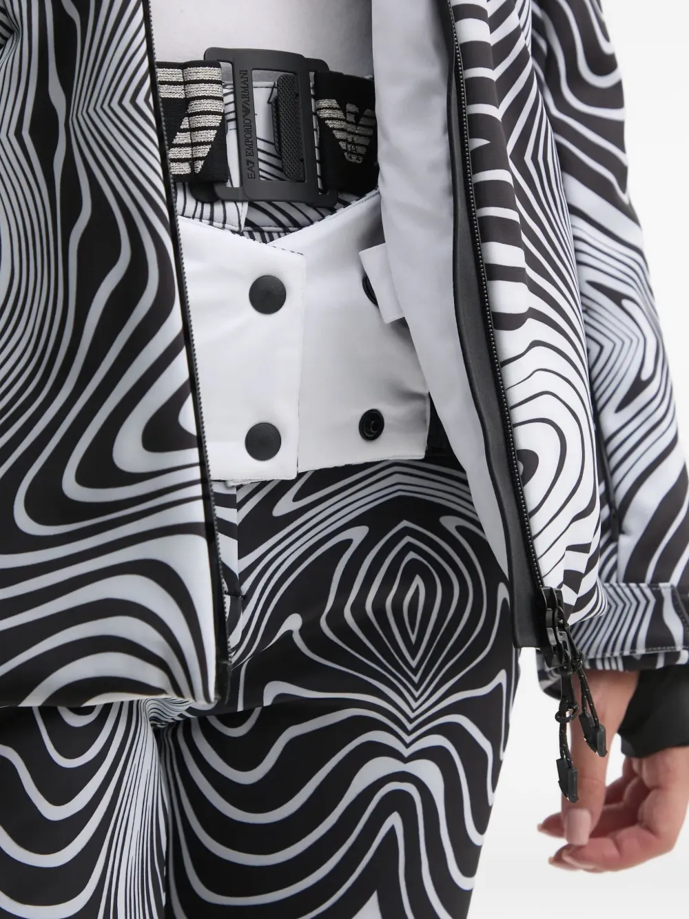 Ea7 Emporio Armani Ski-jack met print Zwart