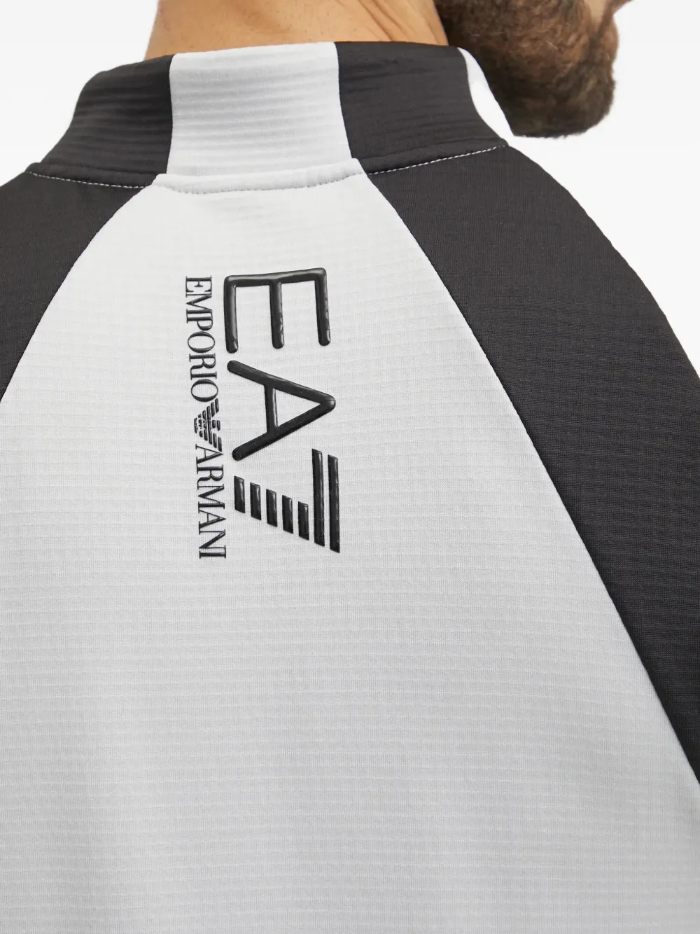 Ea7 Emporio Armani Skitop met vlakken en rits Grijs