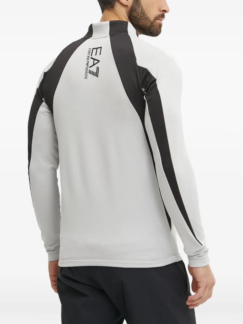 Ea7 Emporio Armani Skitop met vlakken en rits Grijs