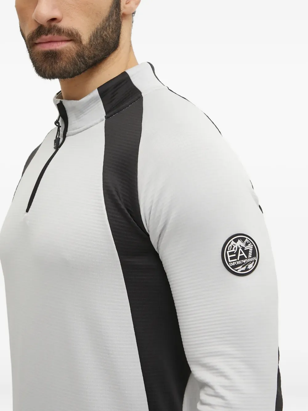 Ea7 Emporio Armani Skitop met vlakken en rits Grijs