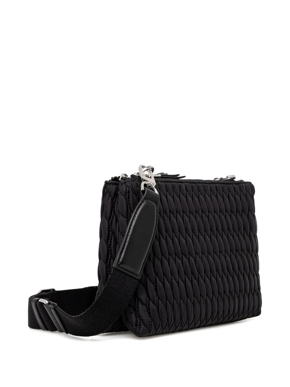 DKNY Gewatteerde crossbodytas met dubbele rits Zwart