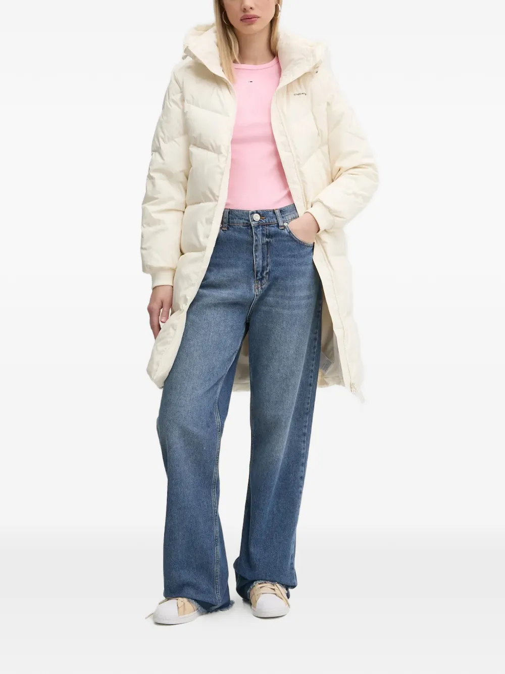  Converse Hooded Quilted Jacket - Neutrals 