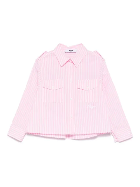 MSGM Kids camisa con rayas estampadas