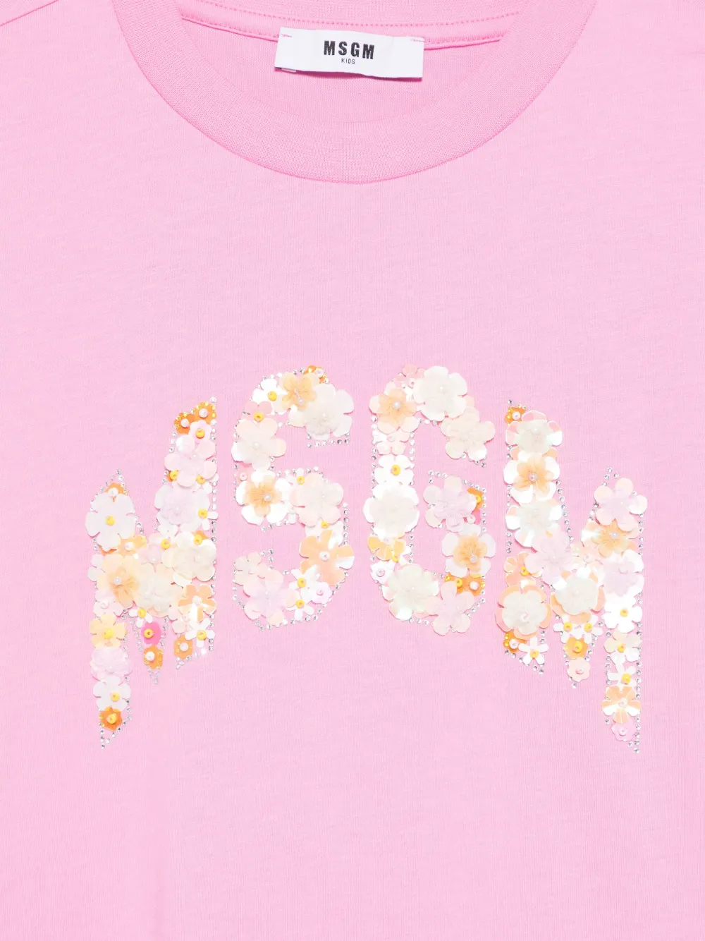 MSGM Kids T-shirt verfraaid met logo Roze
