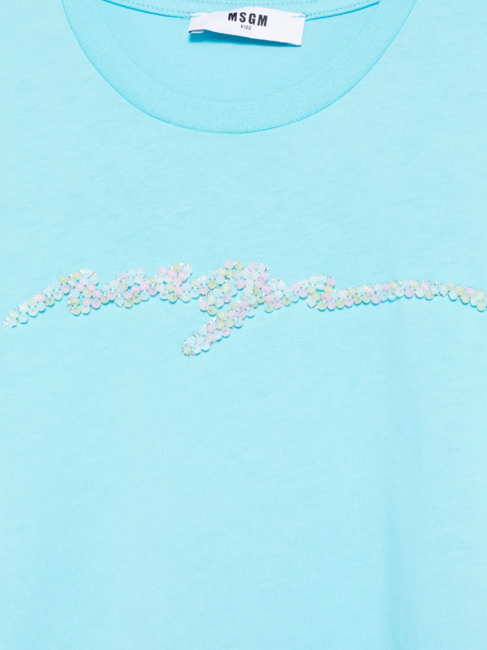 MSGM Kids T-shirt verfraaid met logo Blauw