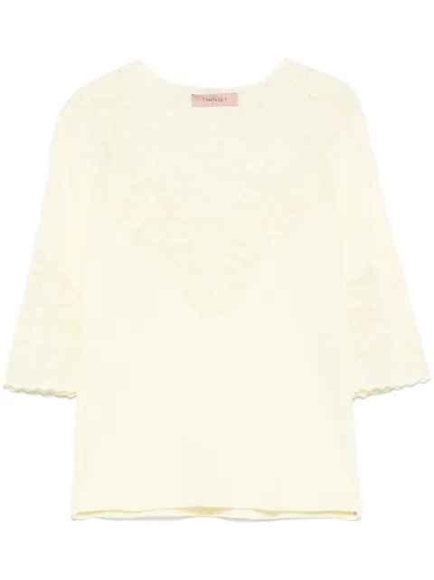 TWINSET playera con detalle calado