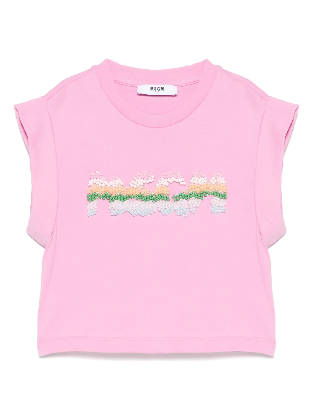MSGM Kids playera con logo y cuenta | rosado | Image 1
