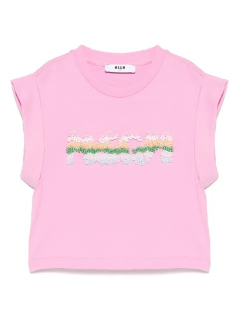 MSGM Kids bead-logo T-shirt
