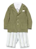 Colorichiari striped shorts, shirt and blazer set - Green