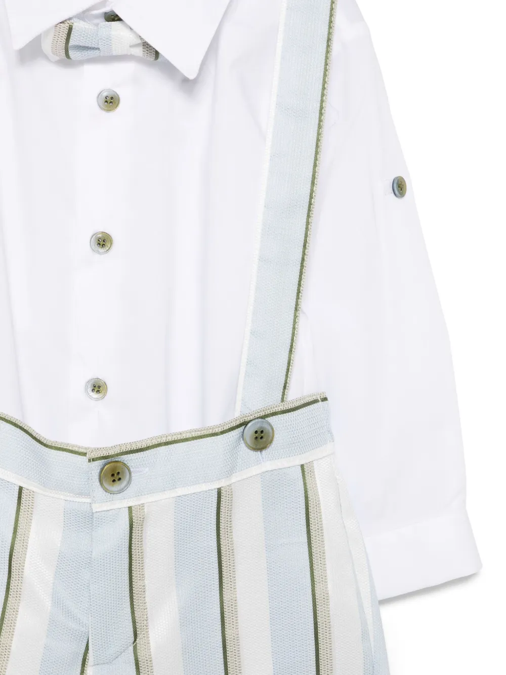 Colorichiari Gestreepte shorts shirt en blazer Groen