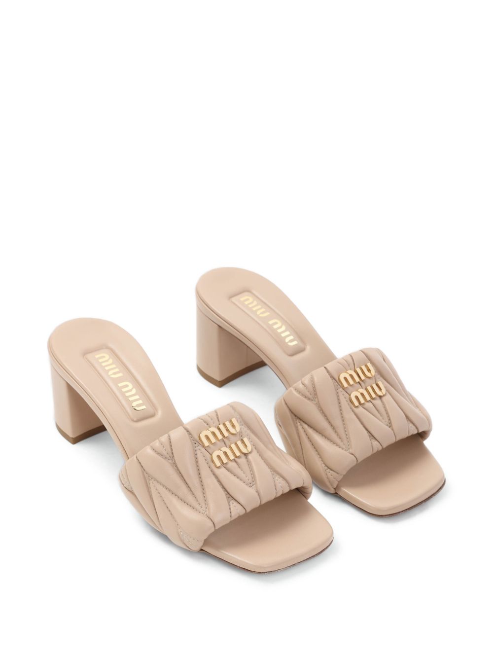 Miu Miu 65 mm nappa leren muiltjes - Beige