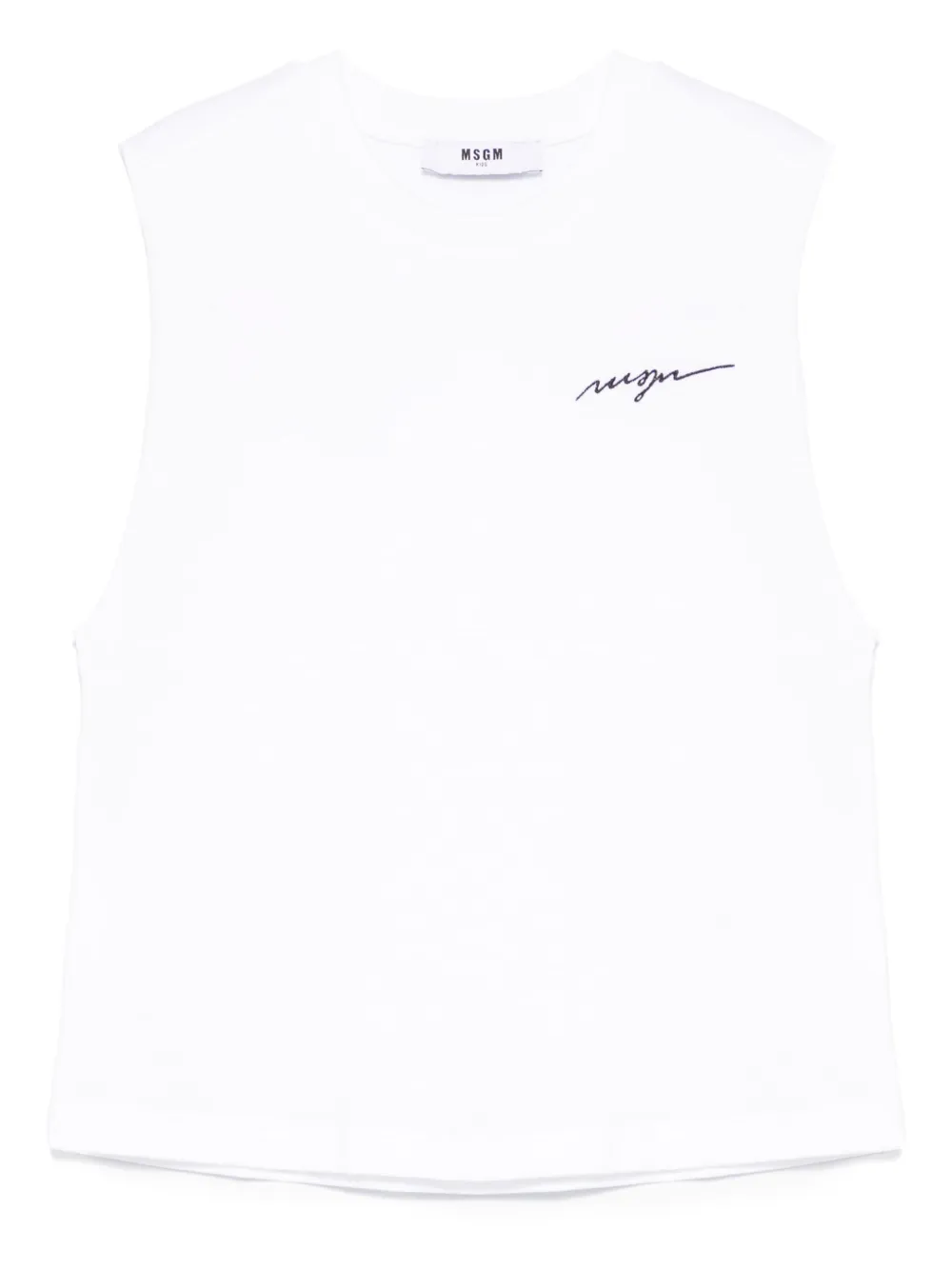 MSGM Kids logo-embroidered tank top | White | Image 1