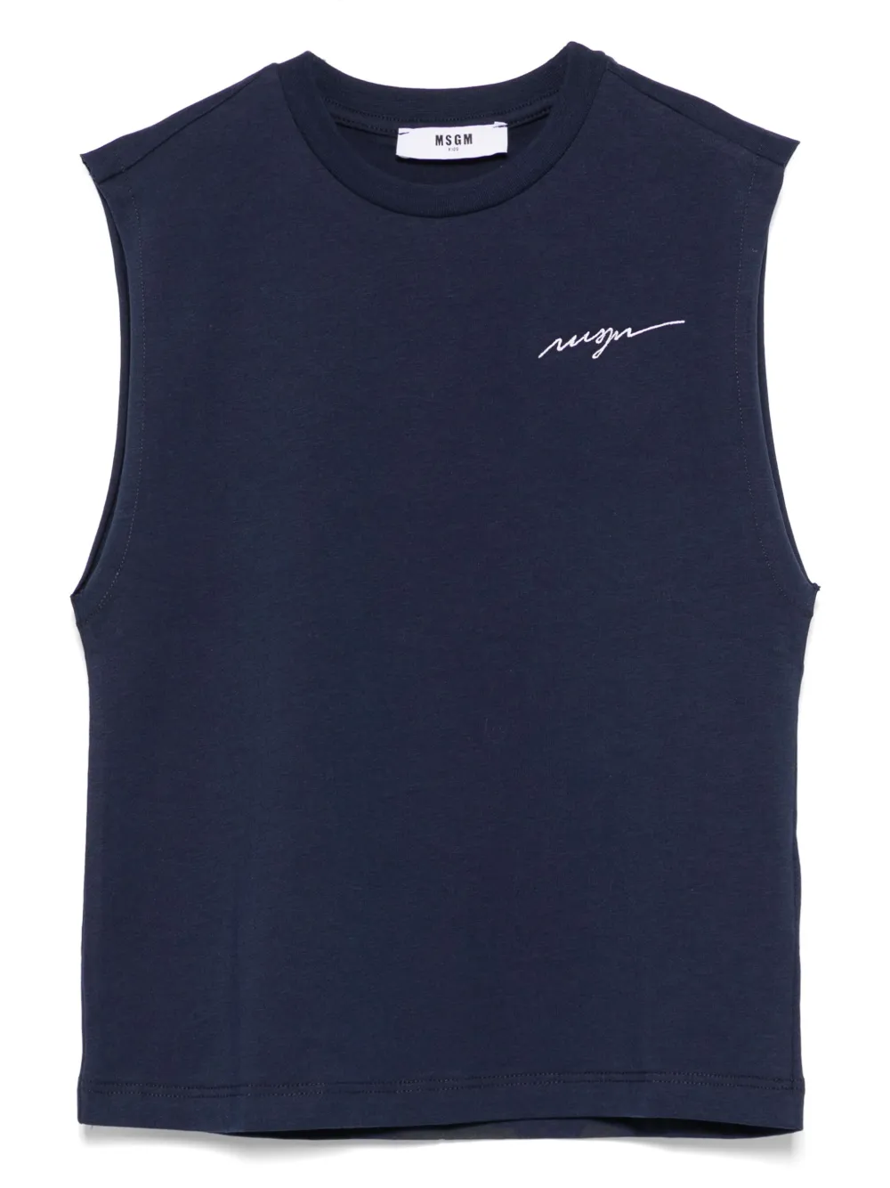 MSGM Kids Tanktop met geborduurd logo Blauw
