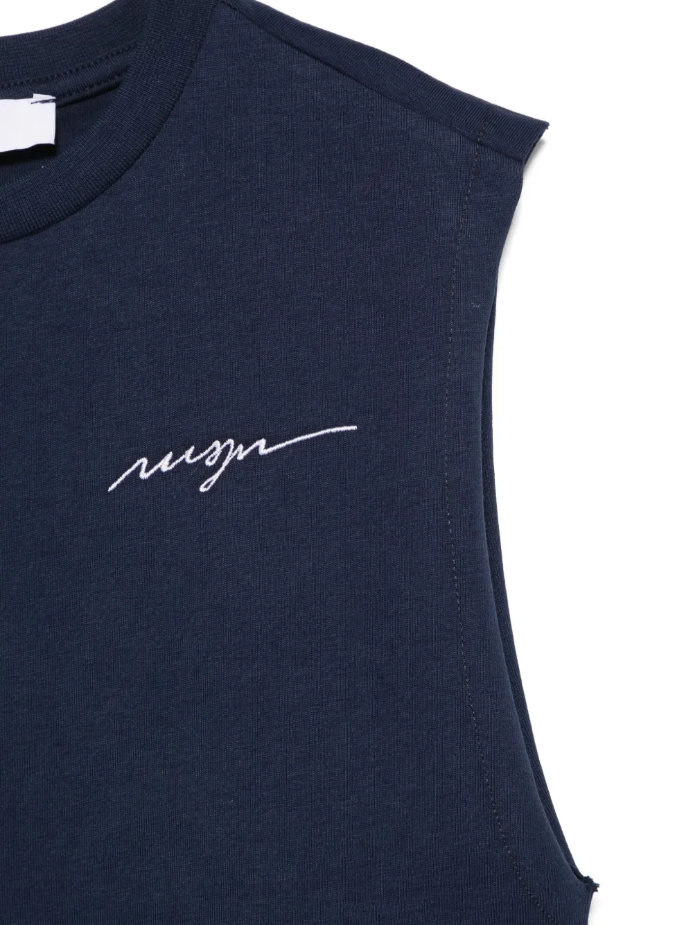 MSGM Kids Tanktop met geborduurd logo Blauw