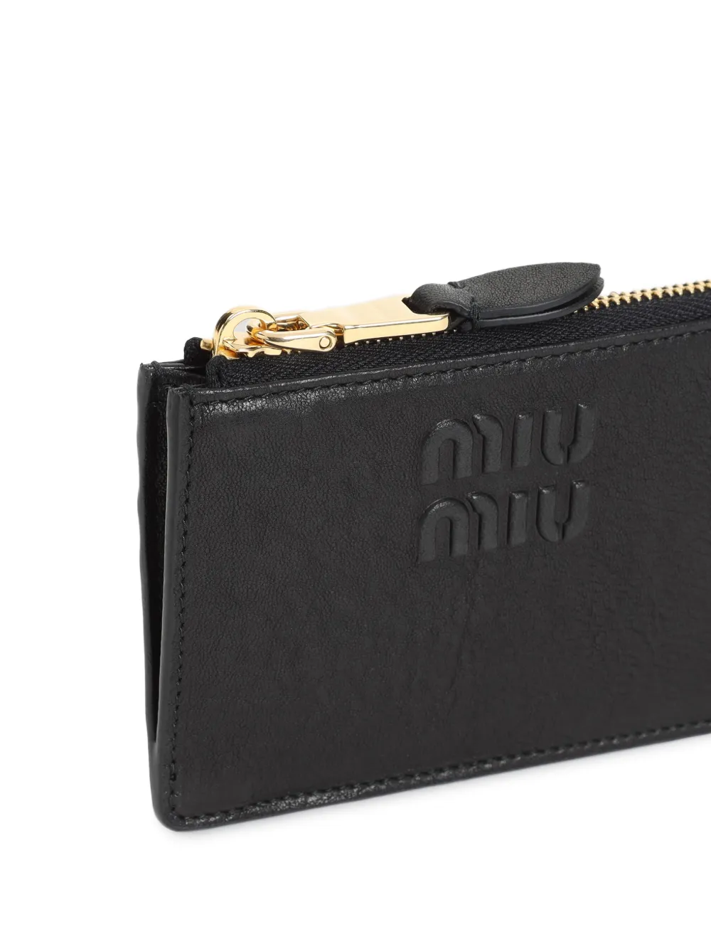 Miu Pasjeshouder met logo-reliëf Zwart
