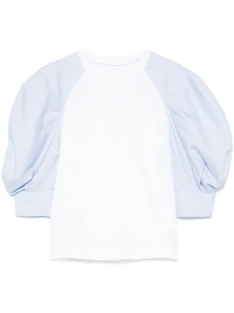 sacai cotton poplin-detailed T-shirt