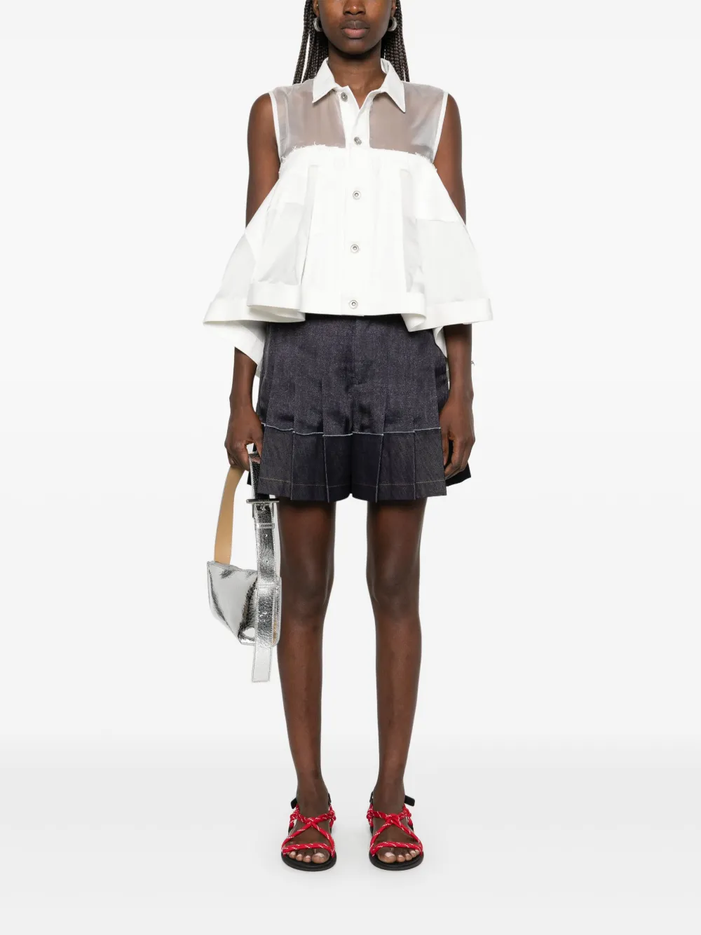 Sacai Denim blouse - Wit