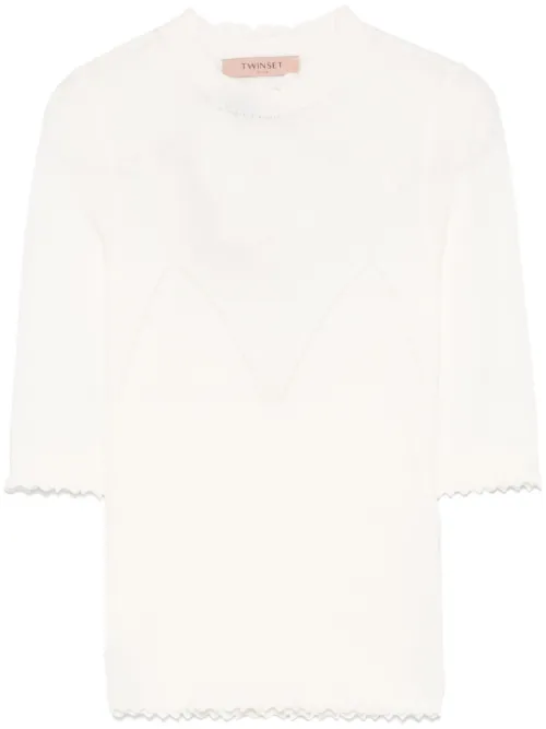 TWINSET t-shirt en maille - Blanc - TWINSET - Modalova