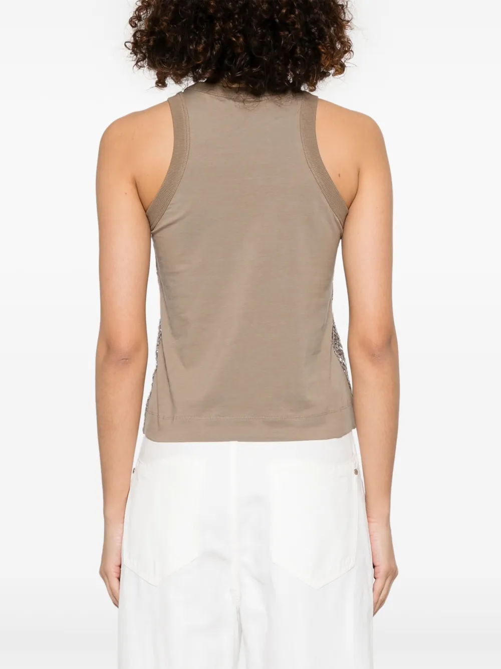 Brunello Cucinelli Tanktop met pailletten Bruin