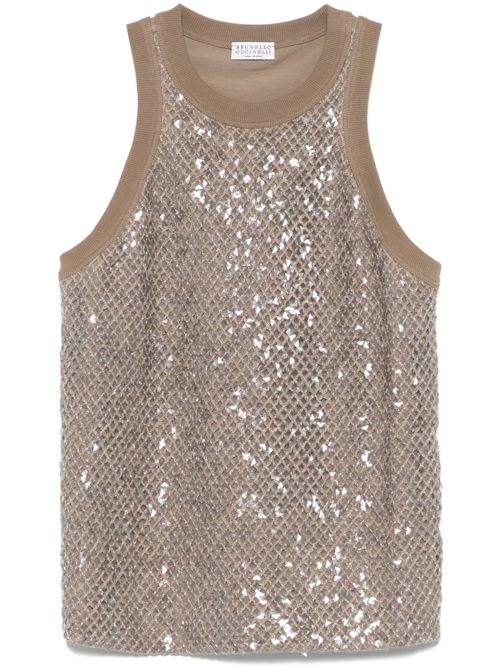 Brunello Cucinelli sequinned tank top | Brown | Image 1