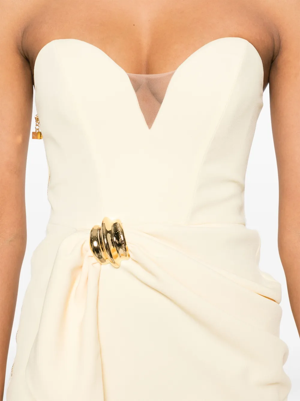 Elisabetta Franchi Crêpe mini-jurk met strikdetail Geel
