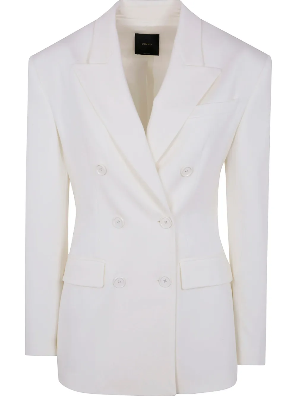 Shop Pinko Double-breasted Blazer In Weiss