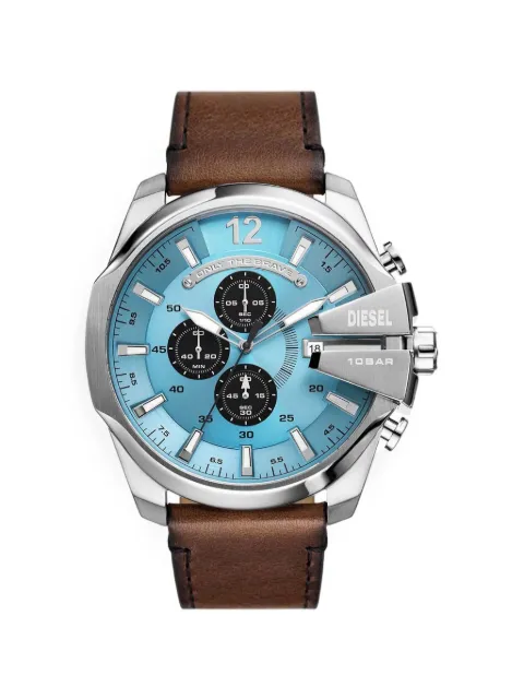 Diesel Mega Chief chronograph brown leather watch