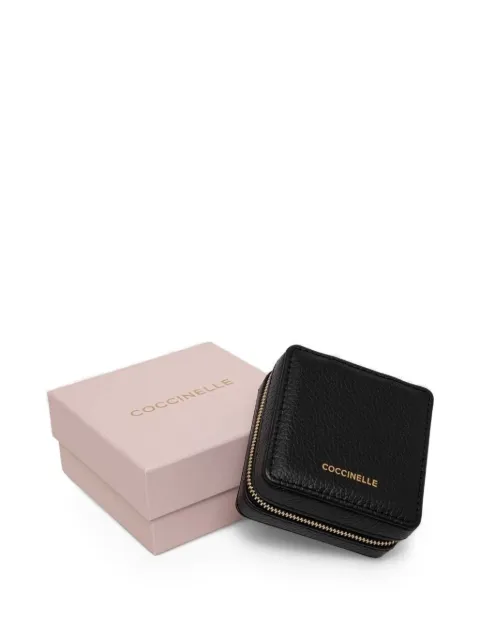 Coccinelle leather zip-around jewellery case (9cm x 9cm)