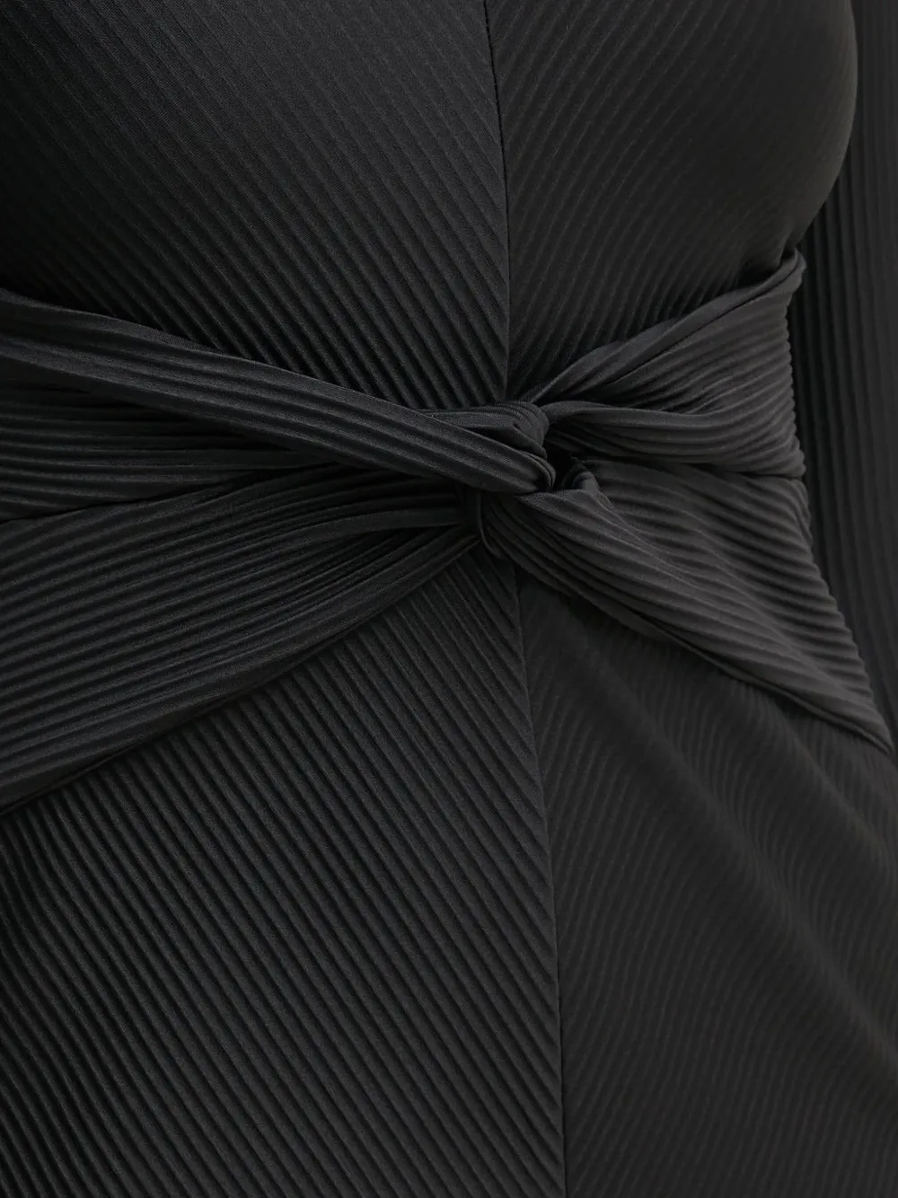 DKNY Geribbelde mini-jurk met knoopdetail Zwart