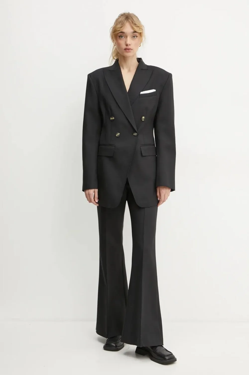 Day Birger Et Mikkelsen Double-breasted Frayed-edge Blazer In Black