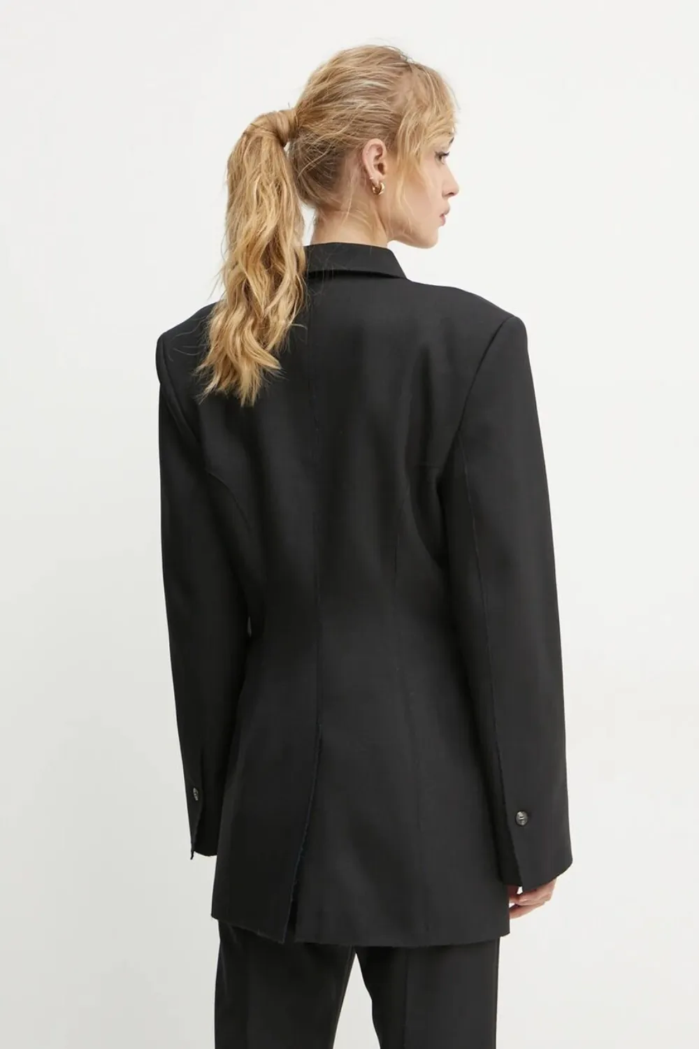 Day Birger Et Mikkelsen Double-breasted Frayed-edge Blazer In Black