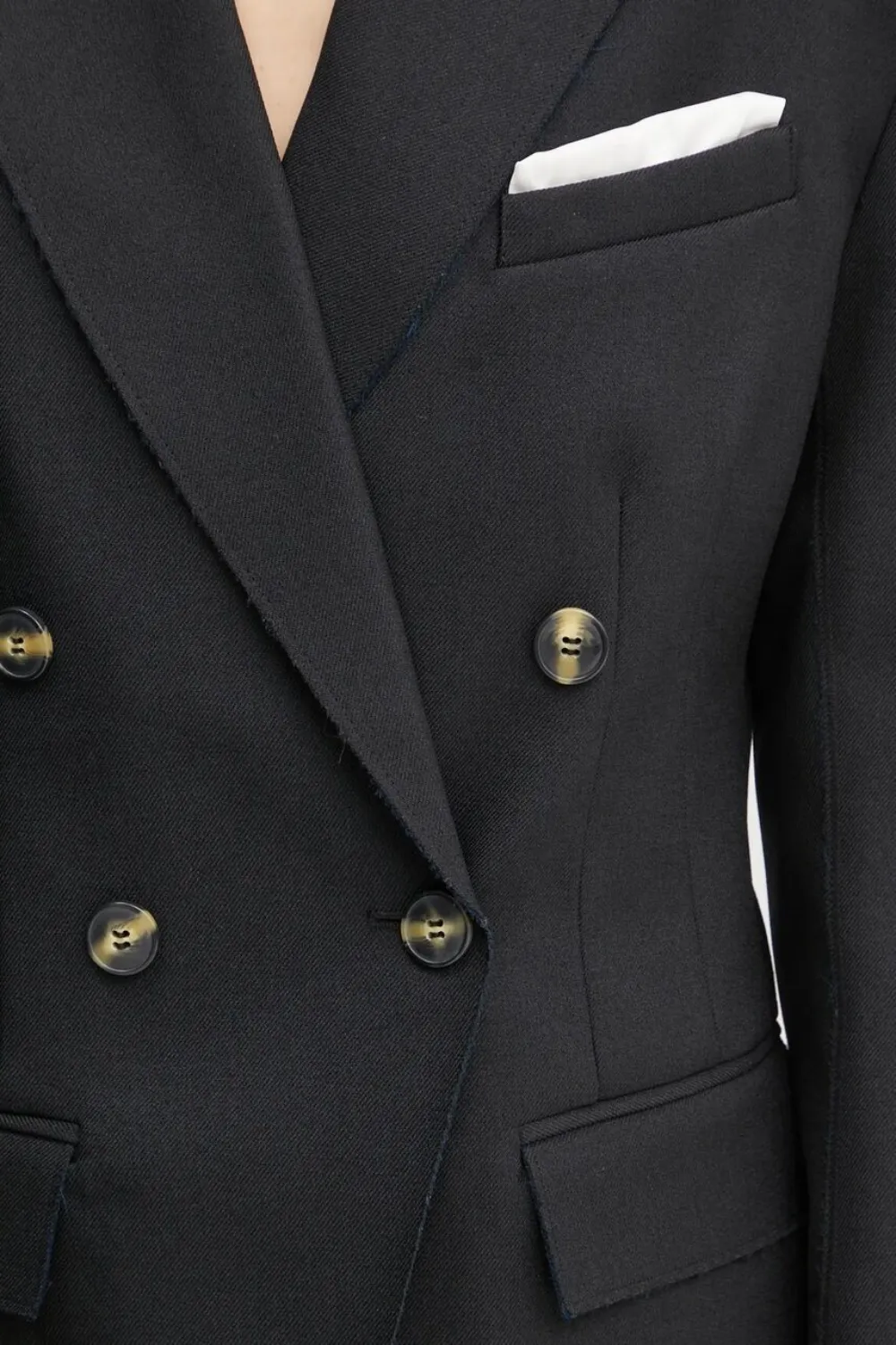 Day Birger Et Mikkelsen Double-breasted Frayed-edge Blazer In Black