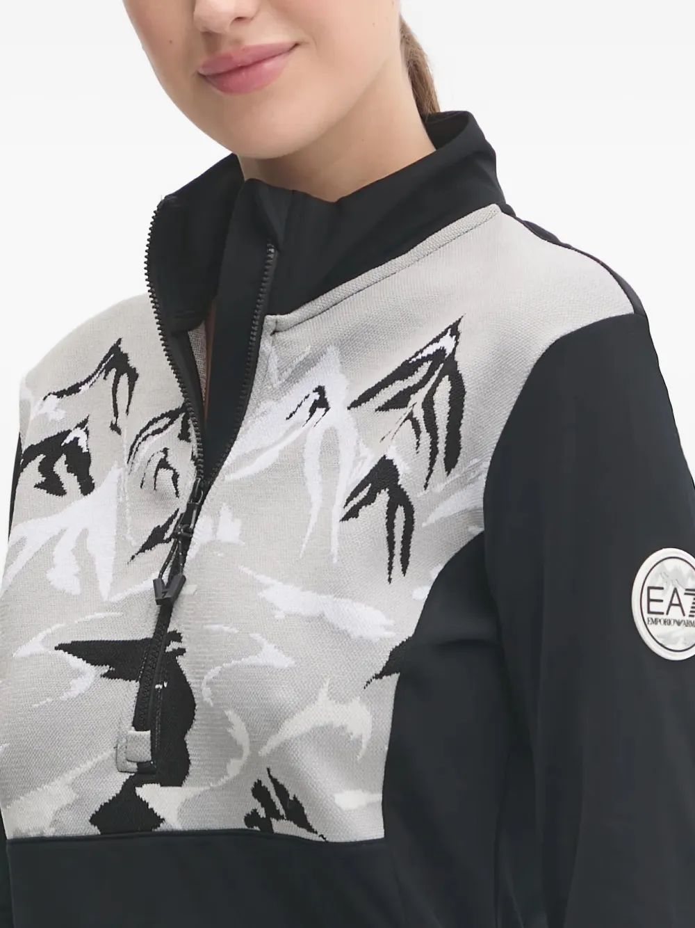 Ea7 Emporio Armani Top met jacquard-patroon Zwart