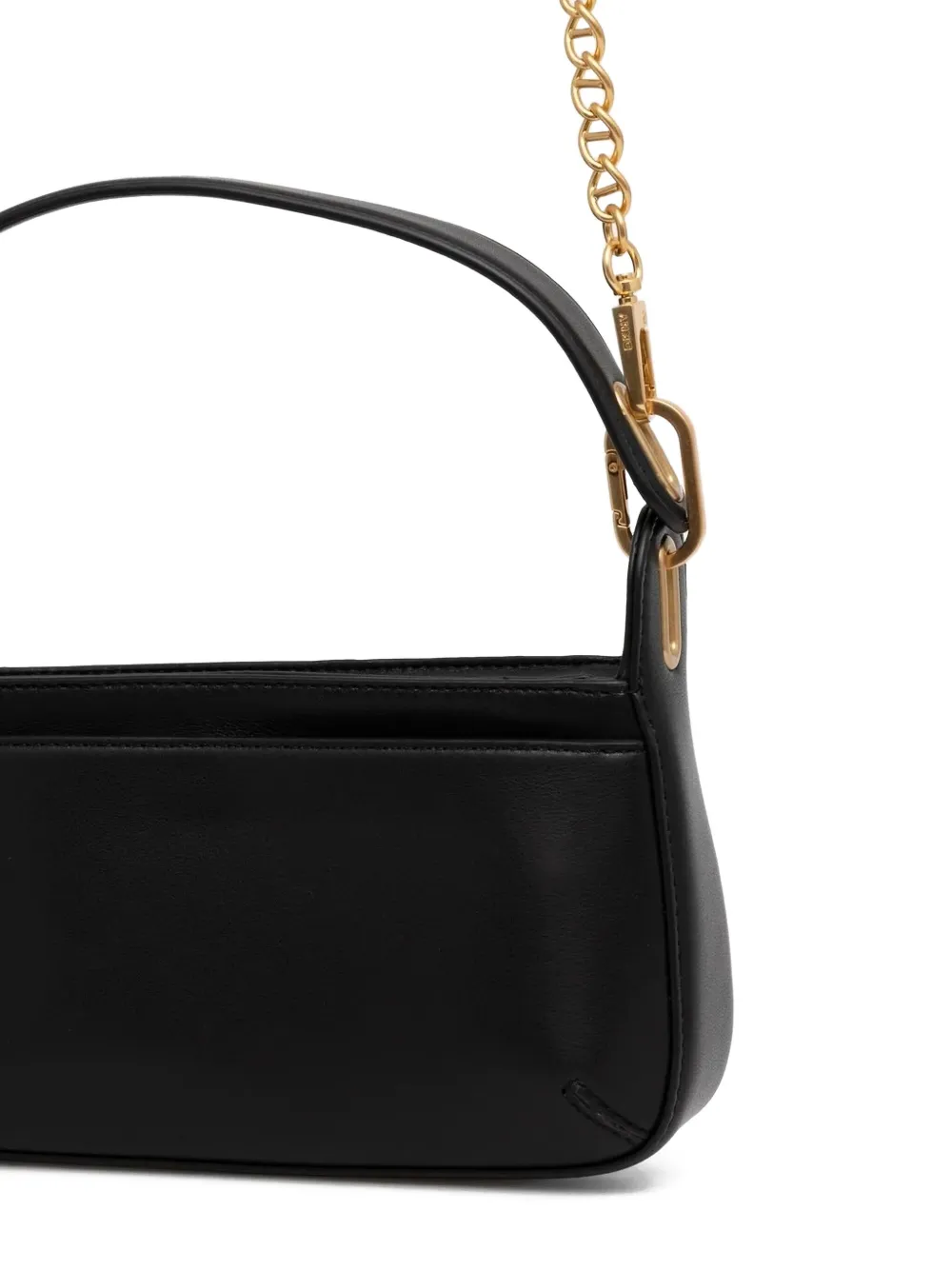 DKNY Leren crossbodytas met kettinghengsel Zwart