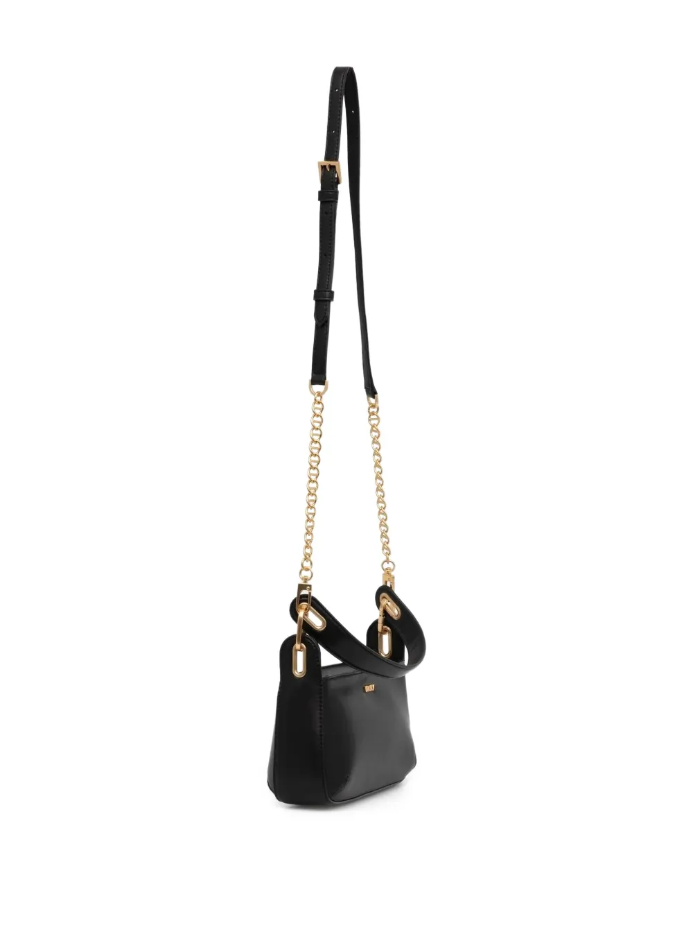 DKNY Leren crossbodytas met kettinghengsel Zwart