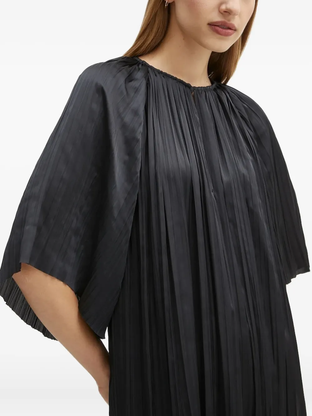 Day Birger Et Mikkelsen Pleated-panel Midi Dress In Black