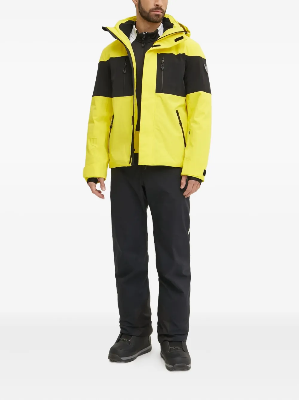 Ea7 Emporio Armani Jack met vlakken en capuchon Geel