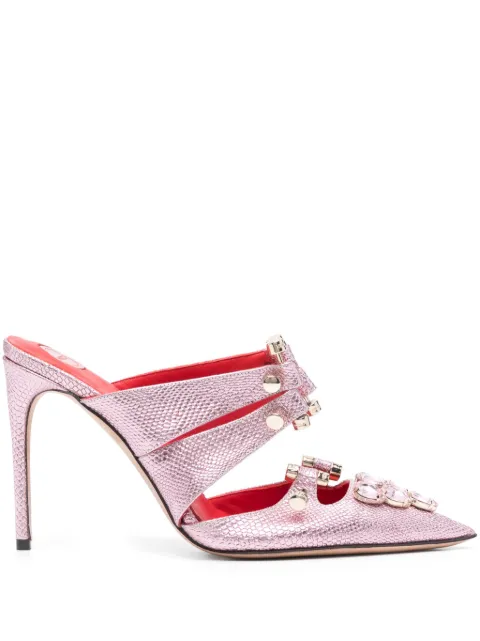 HARDOT 105mm snakeskin-effect mules