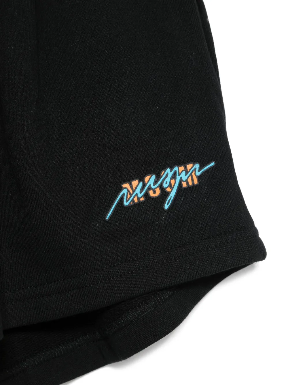 Shop Msgm Logo-print Shorts In Black