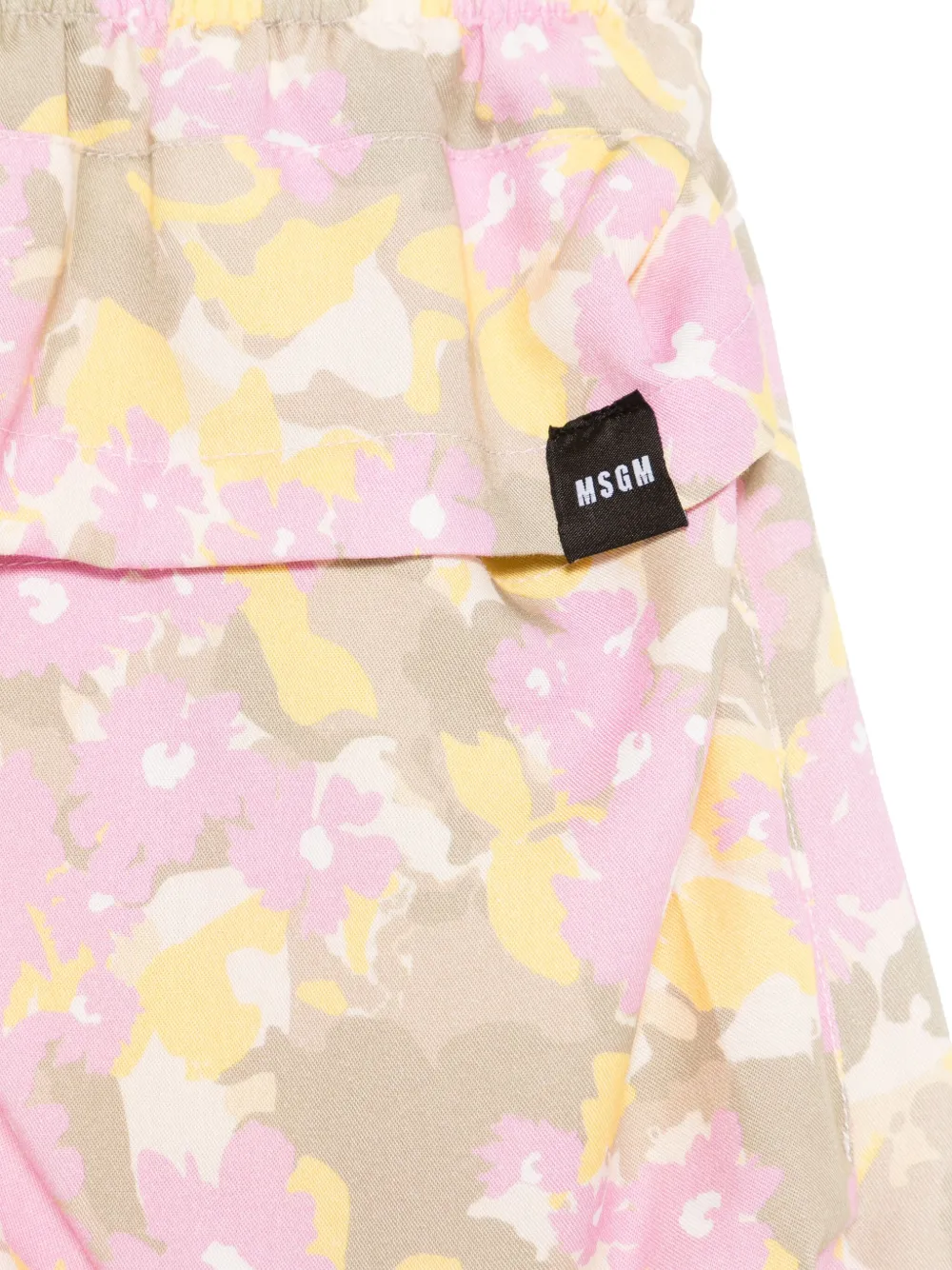 Shop Msgm Floral Shorts In Pink