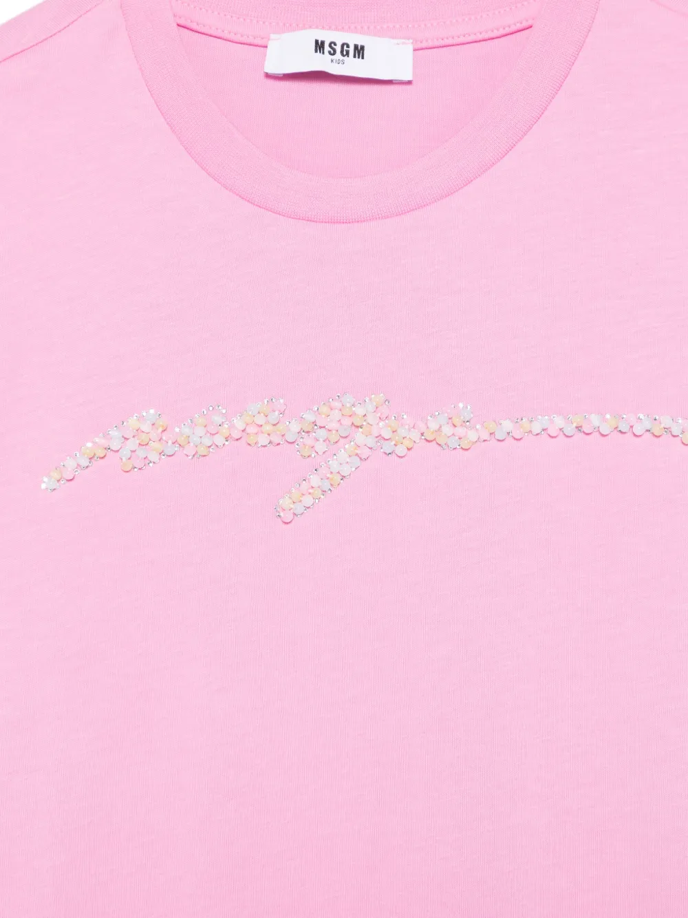MSGM Kids T-shirt verfraaid met logo Roze