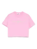 MSGM Kids logo-embellished T-shirt - Pink