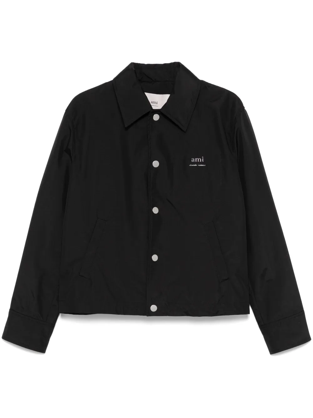 AMI Paris Shirtjack met logo Zwart