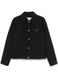 AMI Paris logo-lettering shirt jacket - Black