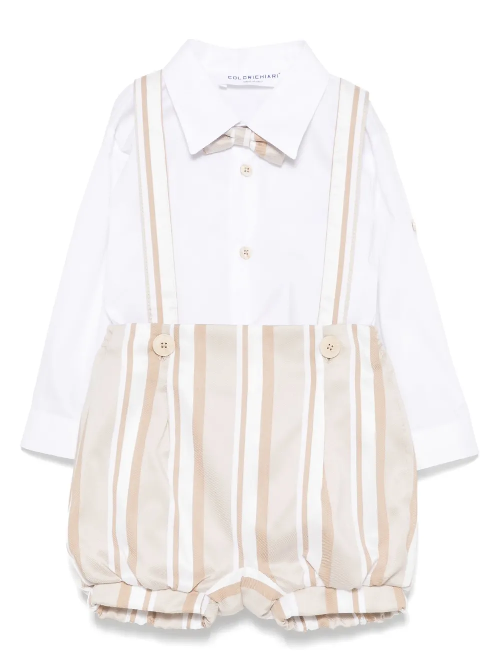 Colorichiari Gestreepte top en shorts Wit