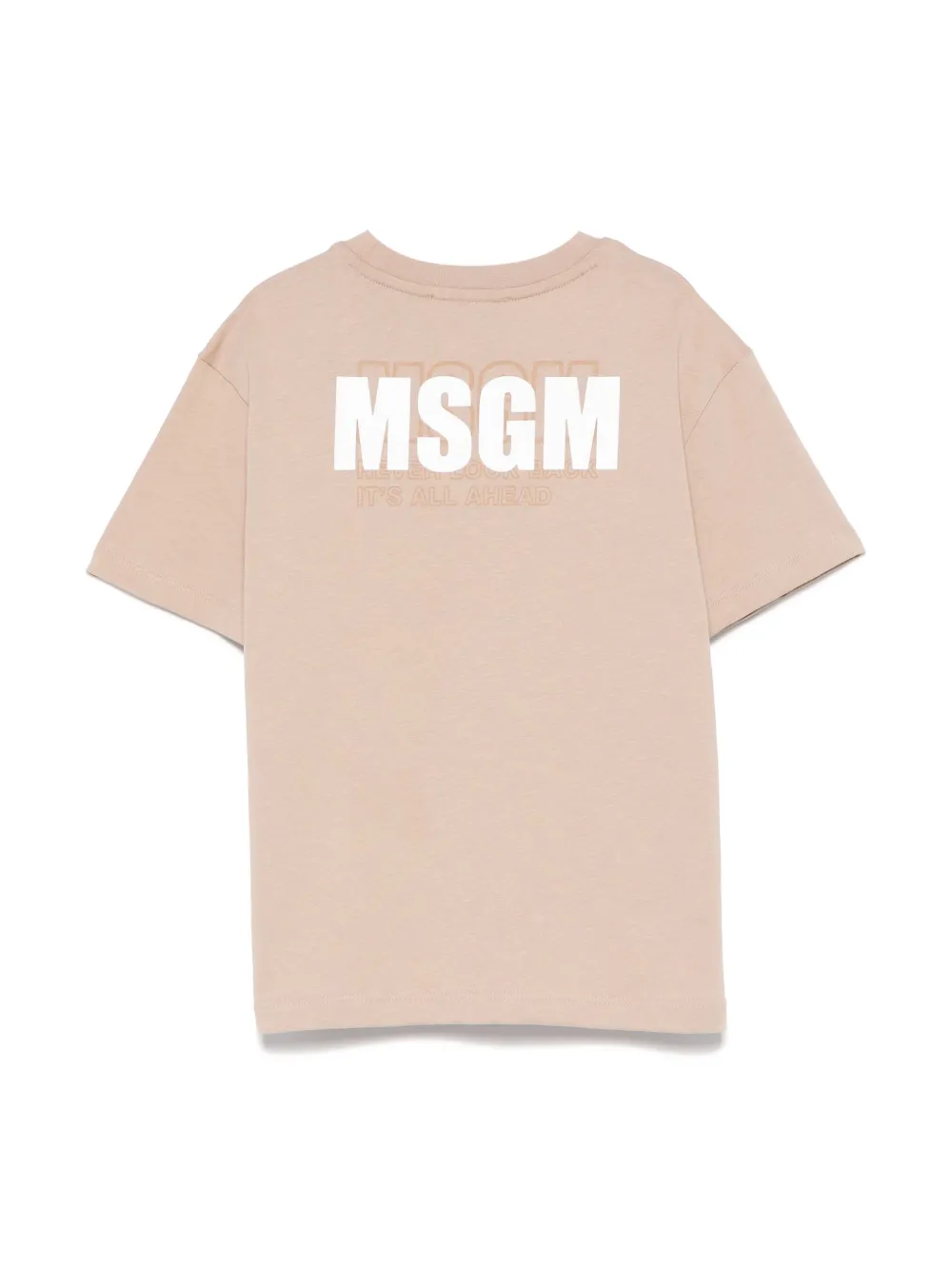 MSGM Kids T-shirt met logoprint - Beige